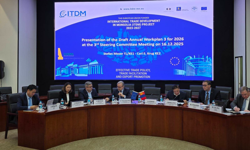 Стандарт, хэмжил зүйн газар Европын холбооны санхүүжилттэй “Монгол Улсад гадаад худалдааг хөгжүүлэх төсөл"(ITDM)-тэй 2026 онд үргэлжлүүлэн хамтарч ажиллахаар боллоо. Өнөөдөр болсон хуралдаанаар хоёр байгууллага хамтарч, 2025 онд хийж хэрэгжүүлсэн ажлын үр дүн,  2026 оны төлөвлөгөөг хэлэлцсэн юм.  